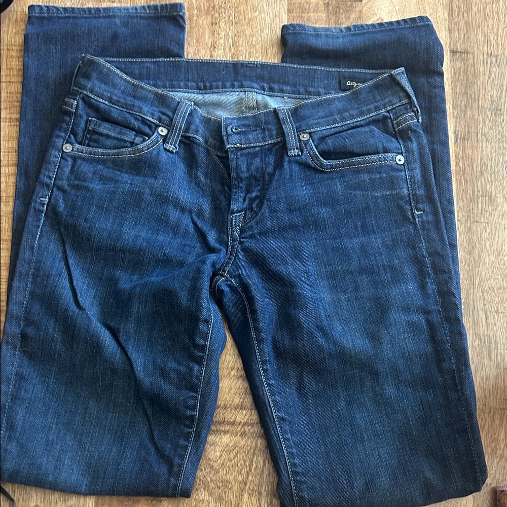 Citizens Of Humanity Dark Blue Straight Leg Jeans